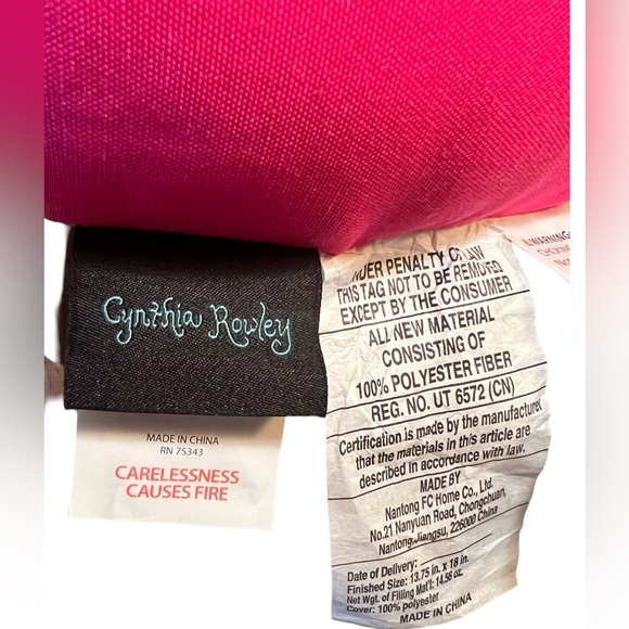 Cynthia Rowley Kids  NWT Hot Pink White Turquoise Sequined Throw Pillow - Picture 5 of 8